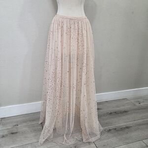 Victoria's Secret Blush Pink Star-Embellished Maxi Skirt